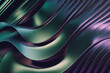 © ADDICTIVE STOCK - Wavy Green Metallic 3D Background. Generative AI