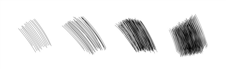 Leinwandbilder - Hand drawn line sketch set. Vector scribble doodle linear for message note mark design element. Pencil or pen graffiti elements or draft illustration. 10 EPS.