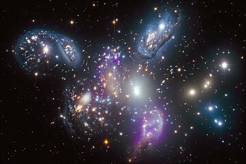 Wall Mural - Illustration of a galaxy cluster - Milk way - Created with generative ai