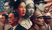 May Is Asian Pacific American Heritage Month (APAHM), Celebrating The Achievements And Contributions Of Asian Americans And Pacific Islanders In The United States. Poster, Banner Concept. Generative A