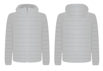 Grey  winter jacket. vector illustration