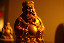 The God Of Wealth In Traditional Chinese Style.