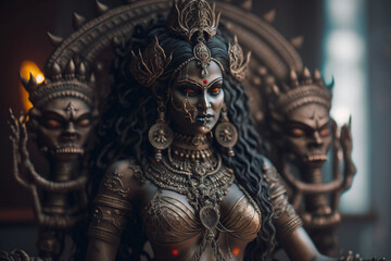 kali  goddess of death indian hindu dark siren fire 