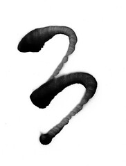 Poster - Number 3 in spray brush isolated