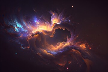 Wall Mural - A colorful galaxy with a blue and purple nebula made with generative AI