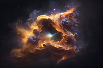 Wall Mural - A colorful galaxy with a blue and purple nebula made with generative AI