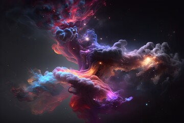 Wall Mural - A colorful galaxy with a blue and purple nebula made with generative AI
