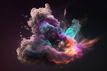 Wall Mural - A colorful galaxy with a blue and purple nebula made with generative AI
