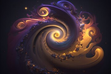 Wall Mural - A colorful galaxy with a blue and purple nebula made with generative AI