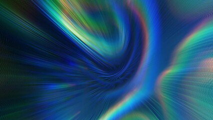 Sticker - Abstract textured colorful liquid swirl line. Glitch graphic background in blue and green color