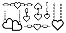 Metal Heart With Chains Icon. Heart For Design. Modern Vector Illustration.