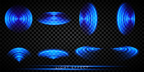 round light effect set. sonar sound wave. signal concentric circle. radio station signal. water ripp