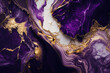 Abstract marble purple and gold background. Invitation backdrop. Ai generated
