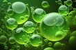 Green bubbles background. Color bubbles. Bubble background. Generative ai