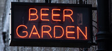 Red Neon Beer Garden Sign