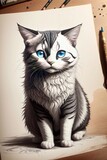 Fototapeta Koty - drawing a cat
