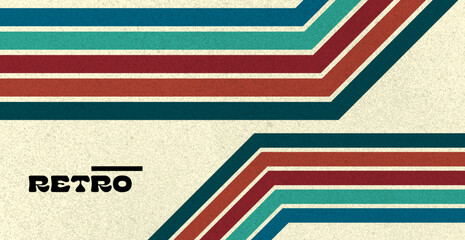 Wall Mural - 70s, 80s retro style geometric background