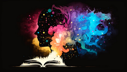 abstract Book silhouette with splashes