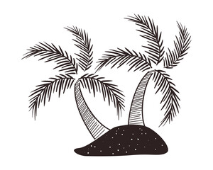 Sticker - flat palms icon