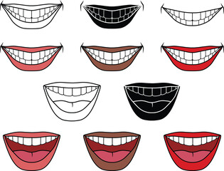 Poster - Smile and Mouth with Teeth Showing Clipart