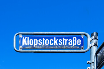 Wall Mural - streetname Klopstockstrasse - engl: street of Klopstock - in Wiesbaden