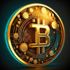 Wall Mural - Bitcoin - The world of cryptocurrency is constantly evolving. This image of Bitcoin's growth - ai generated