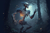 Fototapeta Dziecięca - Fantasy skeleton creature. Halloween theme. Created with Generative AI technology.