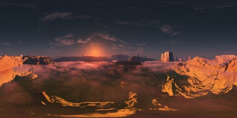 Wall Mural - Mars, HDRI, environment map , Round panorama, spherical panorama, equidistant projection, 360 high resolution panorama, 3d rendering
