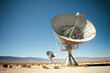 Reaching for the Stars: The Parabolic Antenna and Satellite in the Desert. Generative ai
