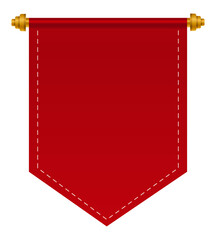 set of hanging flags, typically hung from a pole or rope, used for decoration or identification purp