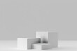 © adel - white stage background pedestal podium product display to show product purple background 3d