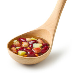 Sticker - vegetable soup in wooden ladle