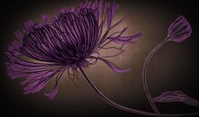  A Purple Flower With A Black Background And A Brown Background With A Black Background And A Purple Flower With A Black Background And A Brown Background With A.  Generative Ai