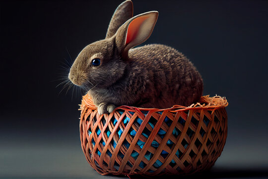 Illustration concept of the Easter Bunny. Generative AI.