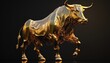 Gold sculpture of a bull as a concept of bullish / optimistic mindset in relation to stock prices or crypto prices created with generative ai technology