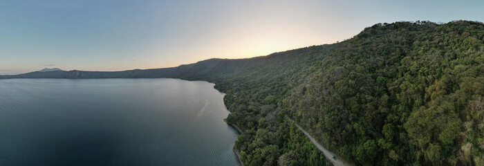 Wall Mural - Volcano lagoon with green water