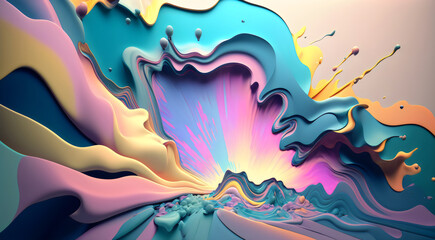 Wall Mural - pastel paint layered backdrop created with generative ai	
