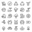 © Ainul - Eco friendly related thin line icon set. Linear ecology icons. Environmental sustainability simple symbol. vector illustration on white background.
