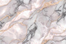 White Marble With With Gold And Rose Quartz Surface Abstract Background. Decorative Acrylic Paint Pouring Rock Marble Texture. Horizontal Natural Gold And Pink Abstract Pattern.