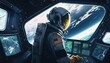 astronaut commander digital art illustration, Generative AI