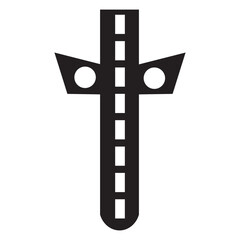 Sticker - Cross as symbol of Christianity on white background