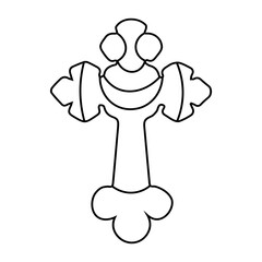 Sticker - Cross as symbol of Christianity on white background