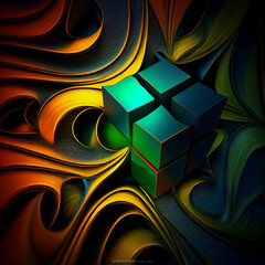 Wall Mural - abstract backgrounds,Abstract matrix like background Created using generative AI tools