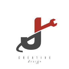 Letter J logo designs, J Repair logo, logo service letter designs