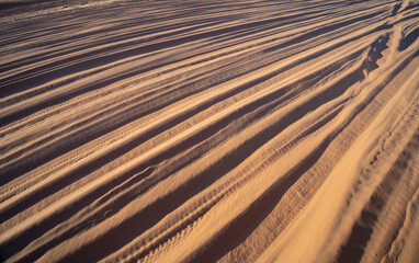 namib desert safari with sand dune in namibia, south africa. natural landscape background at sunset.