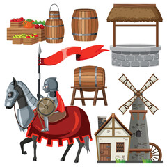 Wall Mural - set of medieval object