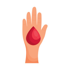 Wall Mural - hand with blood drop