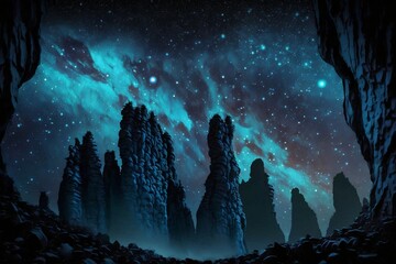 Wall Mural - starry sky, galaxies. generative ai