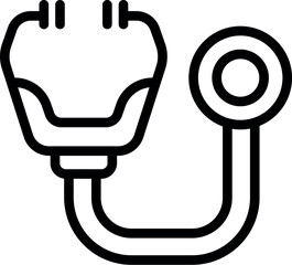 Wall Mural - Stethoscope icon outline vector. Heart cardiac. Operation disease