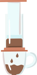 Coffee maker flat Illustration. coffee